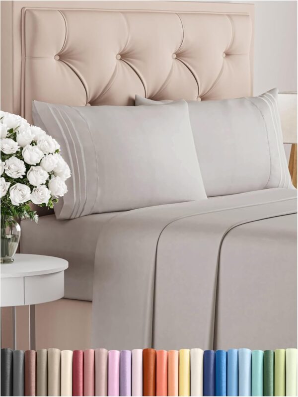 Queen Size 4 Piece Sheet Set - Comfy Breathable & Cooling Sheets