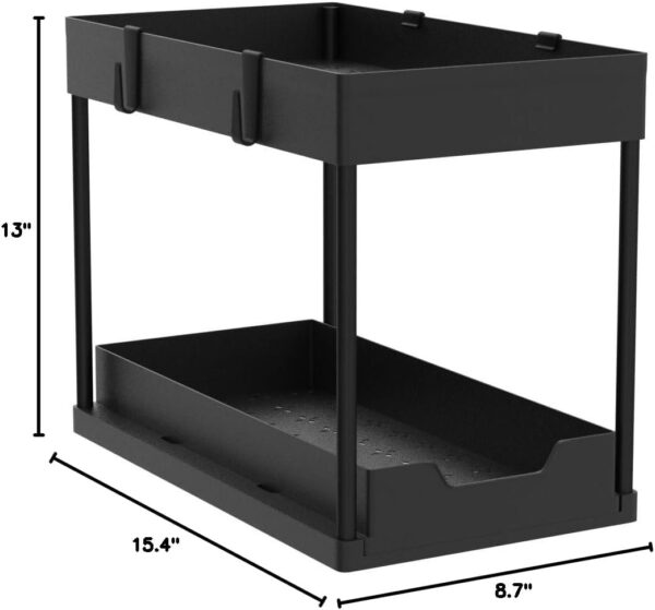 DEKAVA Under Sink Organizer 2 Pack, Bathroom Cabinet Organizer - Image 2