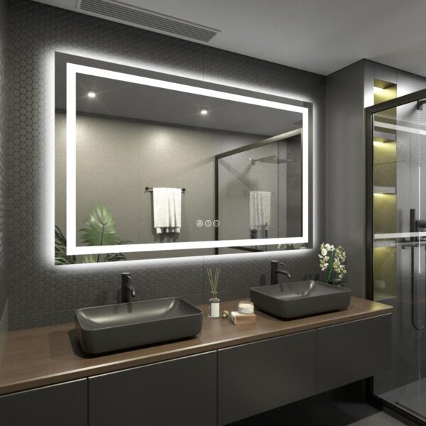 55x40 inch Large LED Mirror for Bathroom, Lighted Vanity - Image 3