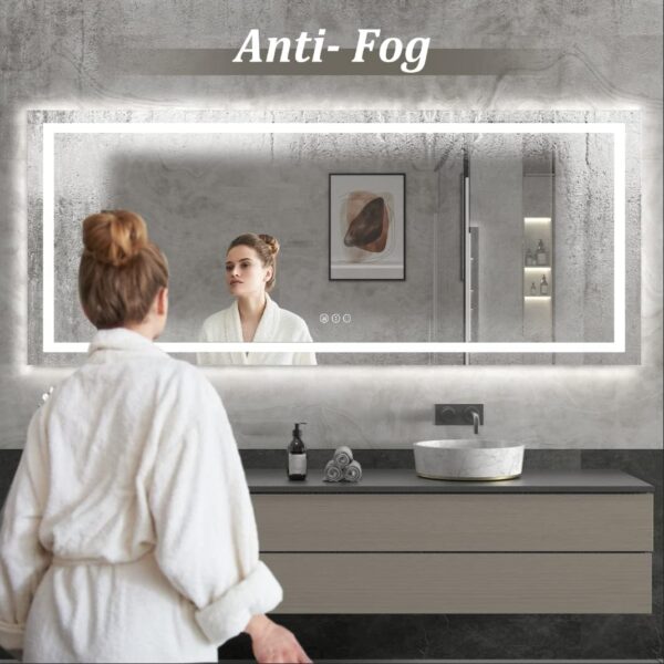 55x40 inch Large LED Mirror for Bathroom, Lighted Vanity - Image 2