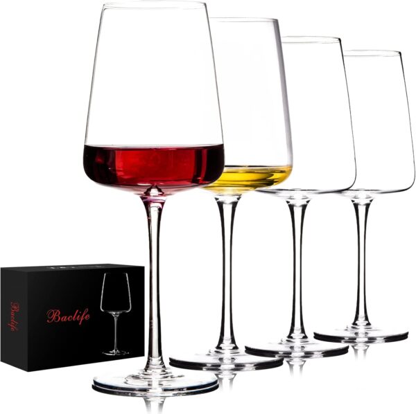 Hand Blown Red Wine Glasses Set of 4 – Premium Crystal Wine Glasses