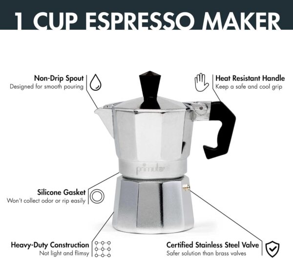 Primula Classic Stovetop Espresso and Coffee Maker, Moka Pot for Italian and Cuban Café Brewing, Greca Coffee Maker - Image 2