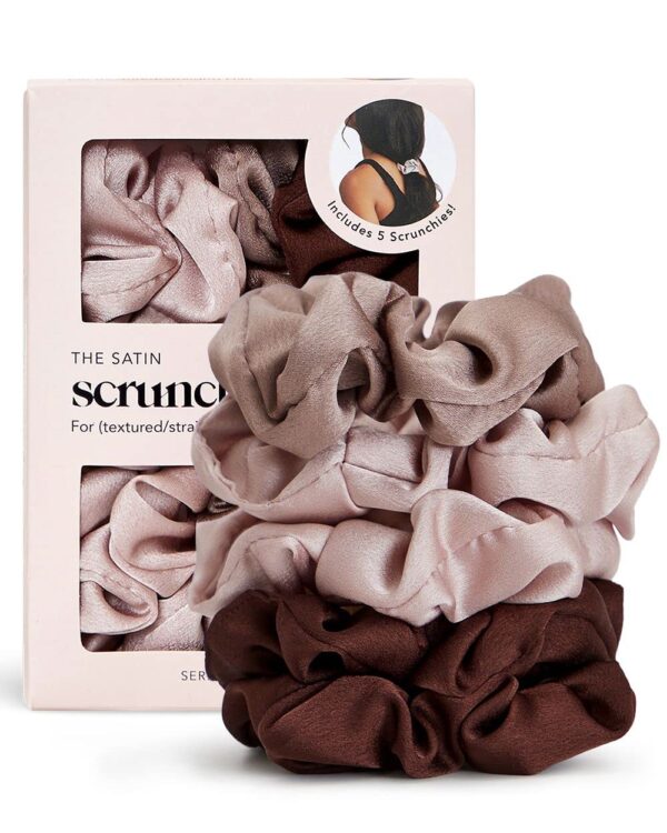 Kitsch Silk Scrunchies for Women - Satin Scrunchies for All Hair Types and Textures, No Crease Hair Ties for Girls, Perfect for Day