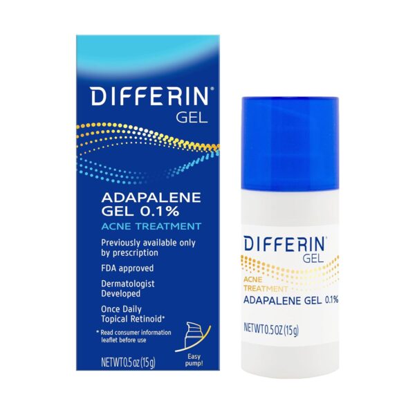 Differin Acne Treatment Gel, 15g | 30 Day Supply, Retinoid Treatment