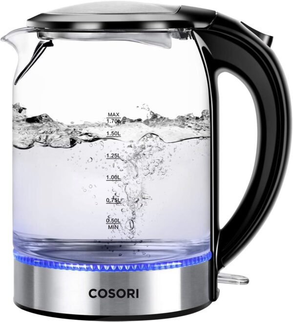 OSORI Speed-Boil Electric Tea Kettle, 1.7L Hot Water Kettle (BPA Free) 1500W Auto Shut-Off & Boil-Dry Protection, LED