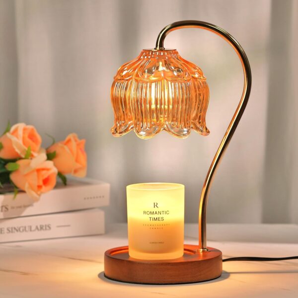 Dimmable Flower Candle Warmer Lamp with Timer, Vintage Lamp