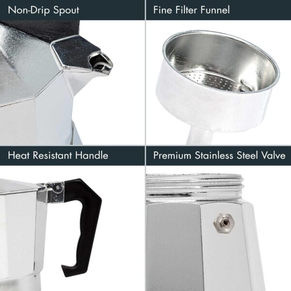Primula Classic Stovetop Espresso and Coffee Maker, Moka Pot for Italian and Cuban Café Brewing, Greca Coffee Maker - Image 3