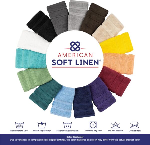 American Soft Linen Luxury 6 Piece Towel Set, 2 Bath Towels 2 Hand - Image 2