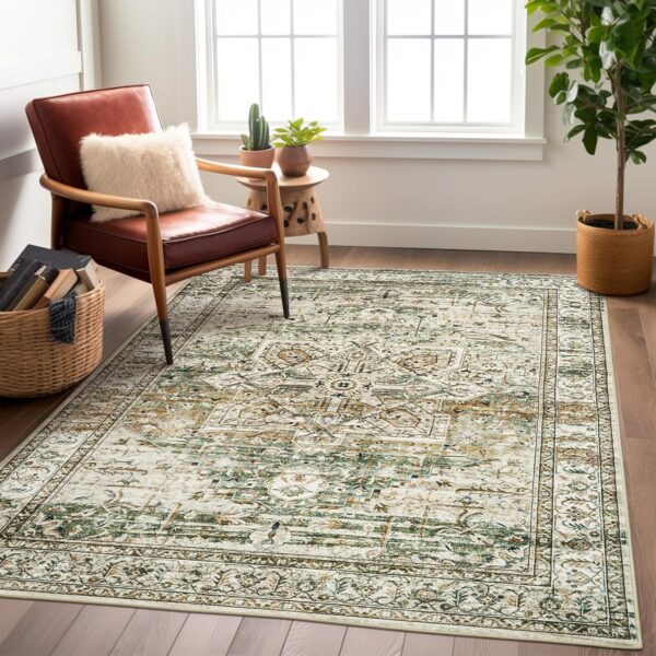 Washable Area Rug 8x10, Large Soft Rugs for Living Room Farmhouse Vintage Area - Image 2