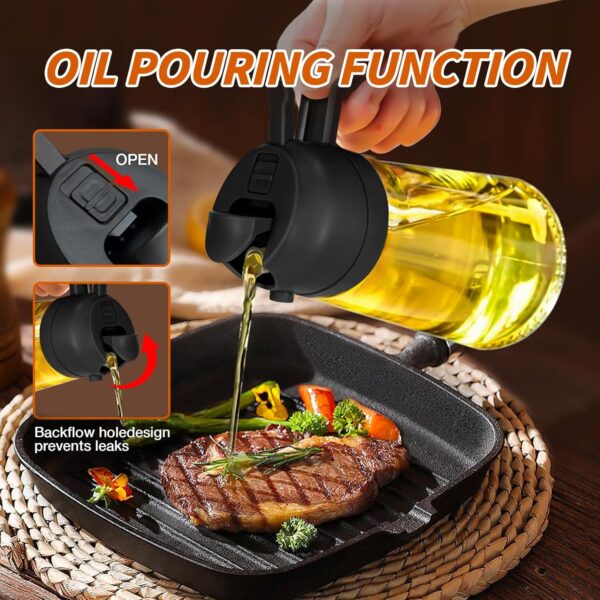 YARRAMATE Oil Sprayer for Cooking, 2 in 1 Olive Oil Dispenser Bottle - Image 4