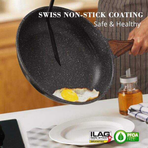 SENSARTE Nonstick Frying Pan Skillet, Swiss Granite Coating Omelette - Image 6