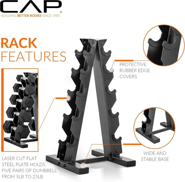 CAP Barbell Dumbbell Set with Rack | Multiple - Image 3