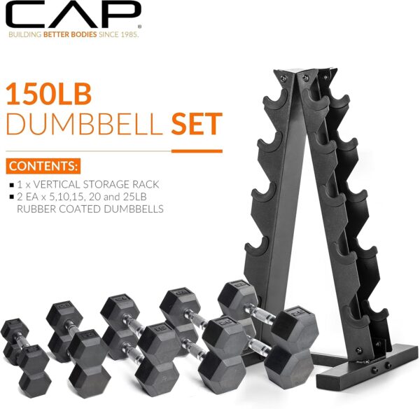 CAP Barbell Dumbbell Set with Rack | Multiple - Image 2