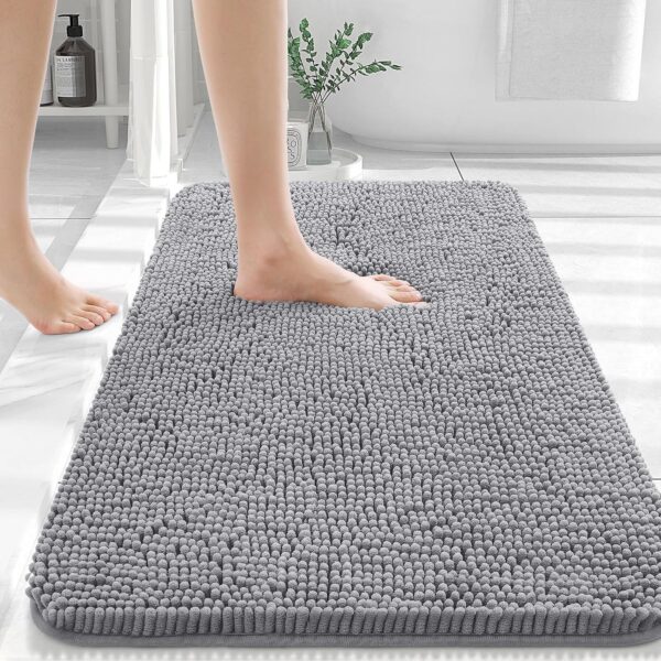 OLANLY Bathroom Rugs 30x20, Extra Soft Absorbent Chenille Bath Rugs, Rubber Backing Quick Dry,