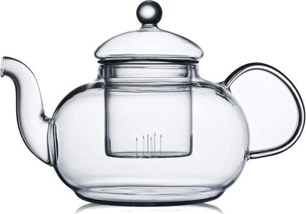 CNGLASS Glass Teapot Stovetop Safe,Clear Teapot with Removable