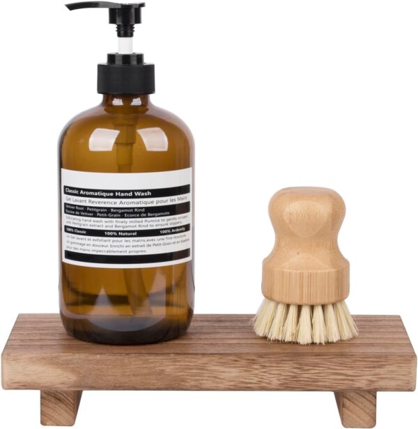 Small Wood Tray Pedestal Stand Farmhouse Bathroom - Image 4