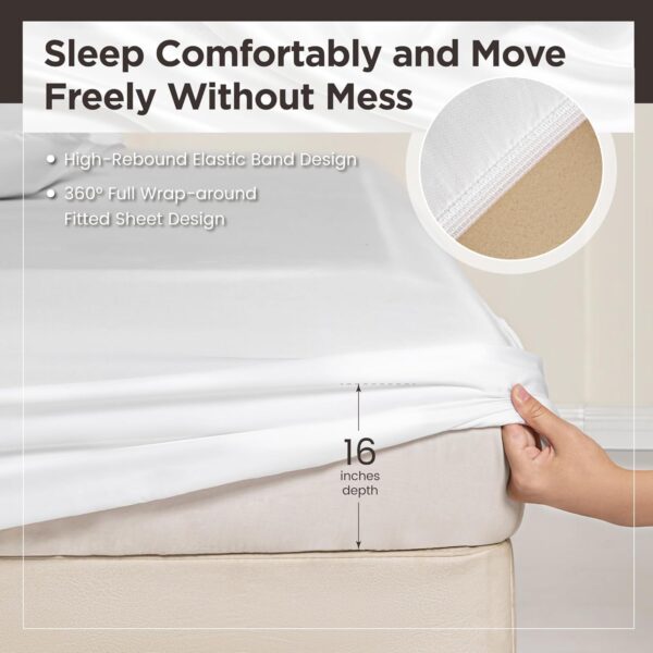 Sophia & William 100% Tencel Lyocell Queen Sheet Set - Image 3