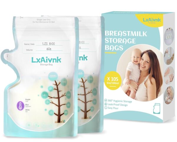 Breastmilk Storage Bag - 6oz(105 Count), 180ml Breast Milk Storage