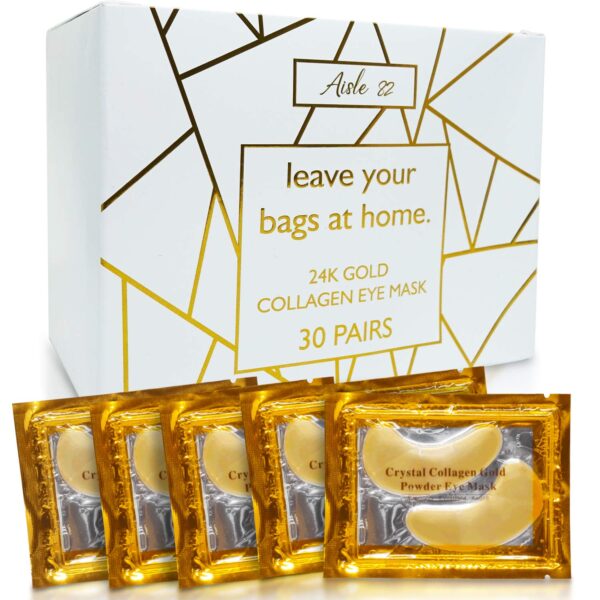 30 Pairs 24K Gold Under Eye Patches for Women – Collagen Gold Masks