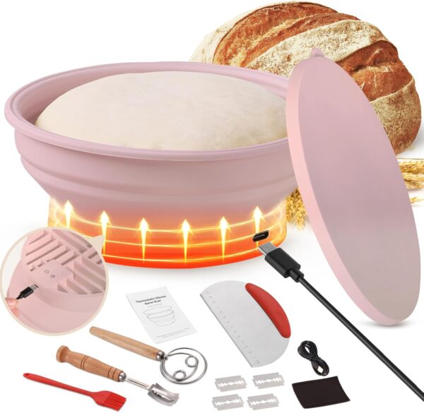 Heating Sourdough Bread Proofing Basket Set, Electric Thermostatic