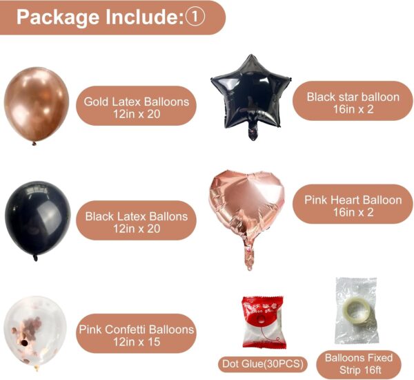 ROSE Gold Birthday Decorations, Balloons Party - Image 4