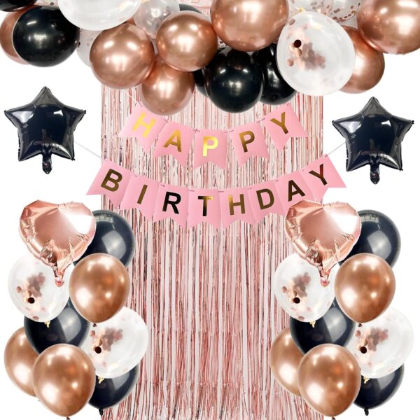 ROSE Gold Birthday Decorations, Balloons Party