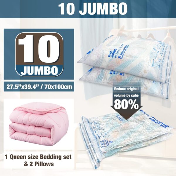 HIBAG Vacuum Storage Bags, 10 Jumbo Space Saver Vacuum - Image 5