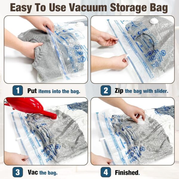 HIBAG Vacuum Storage Bags, 10 Jumbo Space Saver Vacuum - Image 4