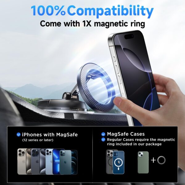 Car Phone Holder for Magsafe [78+LBS Strongest Suction - Image 2