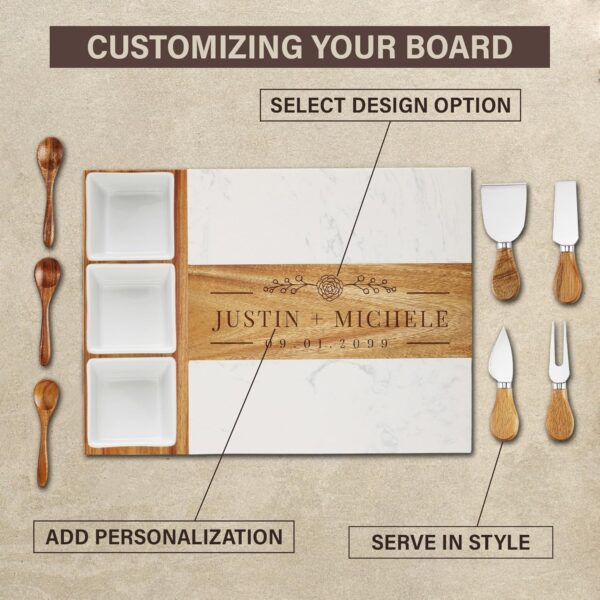 Personalized Marble Wood Charcuterie Board,Custom - Image 2