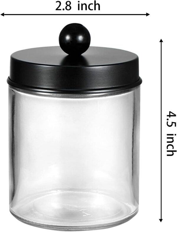 Amolliar 4 Pack Apothecary Jars Bathroom Vanity Storage - Image 3