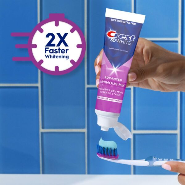 Crest 3D White Advanced Luminous Mint Teeth Whitening - Image 3