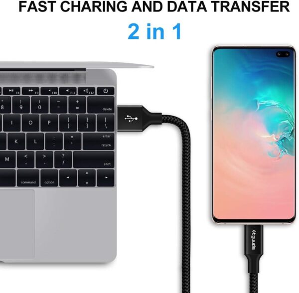 etguuds 6ft USB A to USB C Cable 3A Fast Charging, 2-Pack USB - Image 2