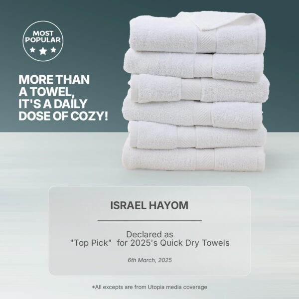Utopia Towels 6 Pack Medium Bath Towel Set, 24 by 48 Inches, - Image 3
