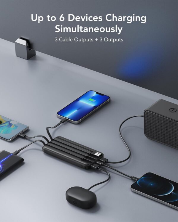 Portable Charger with Built in Cables, Portable Charger - Image 3