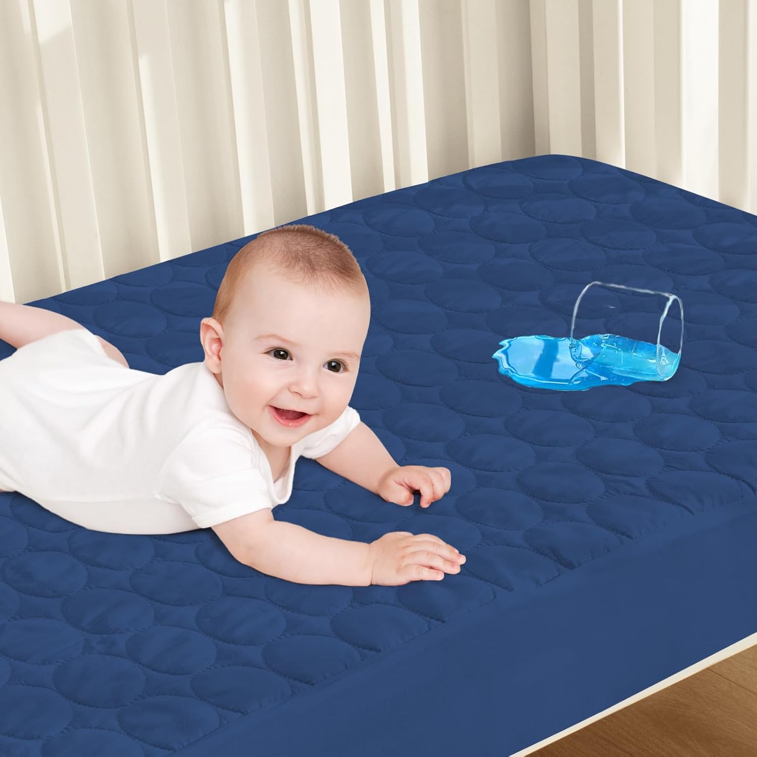 Crib Mattress Protector Waterproof, Soft Breathable Toddler