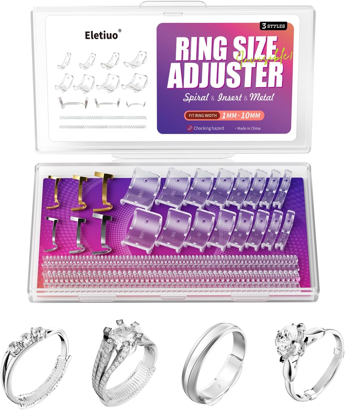 26-Pack Ring Size Adjuster for Loose Rings – 15 Sizes & 3