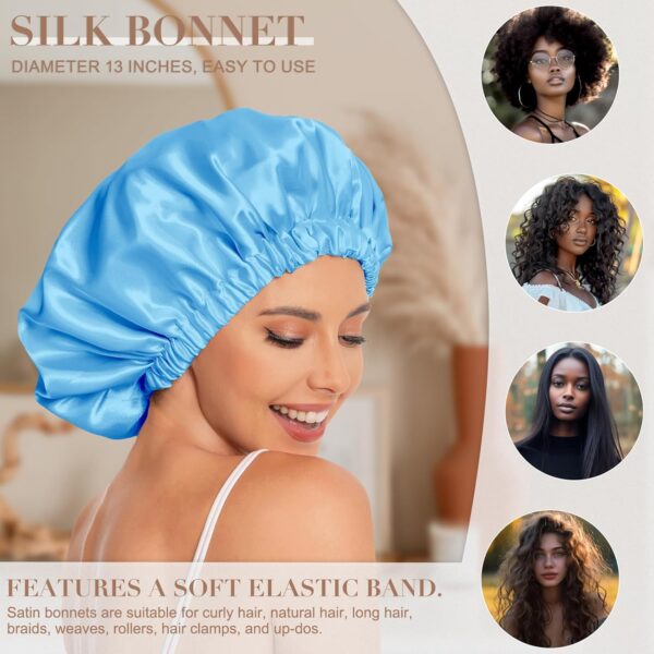 Satin Bonnet Silk Bonnet Hair Bonnet for Sleeping-Slouchy - Image 3