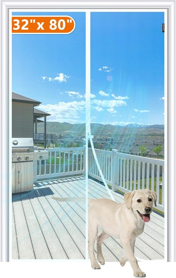 MAGZO Magnetic Screen Door Fit Door Size 32 x 80 Inch,