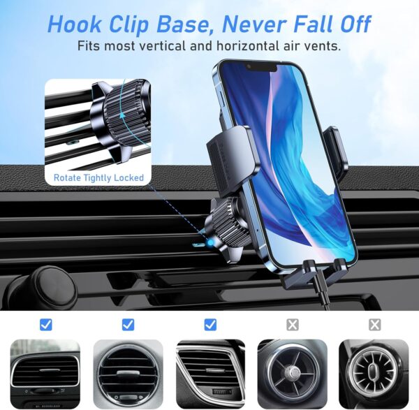 Car Phone Holder Mount, Super Stable Air Vent Cell Phone - Image 3