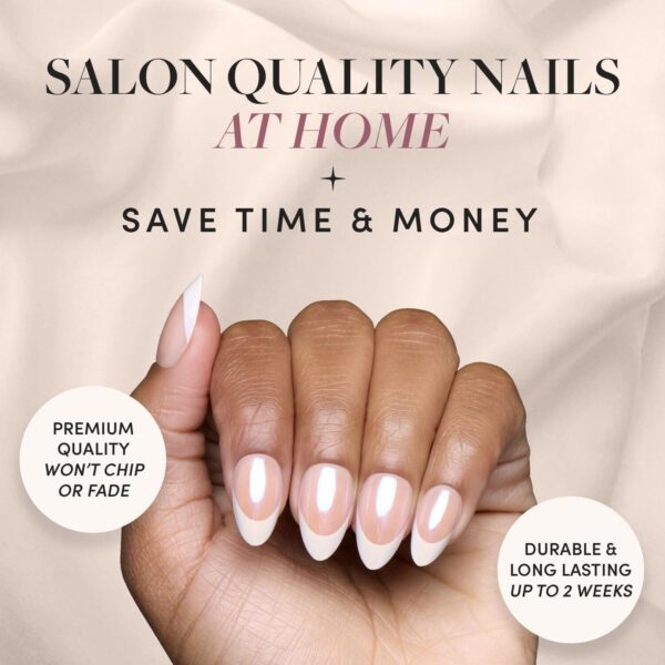 Glamnetic Press On Nails - Mrs. | Short Almond Fake Nails - Image 2