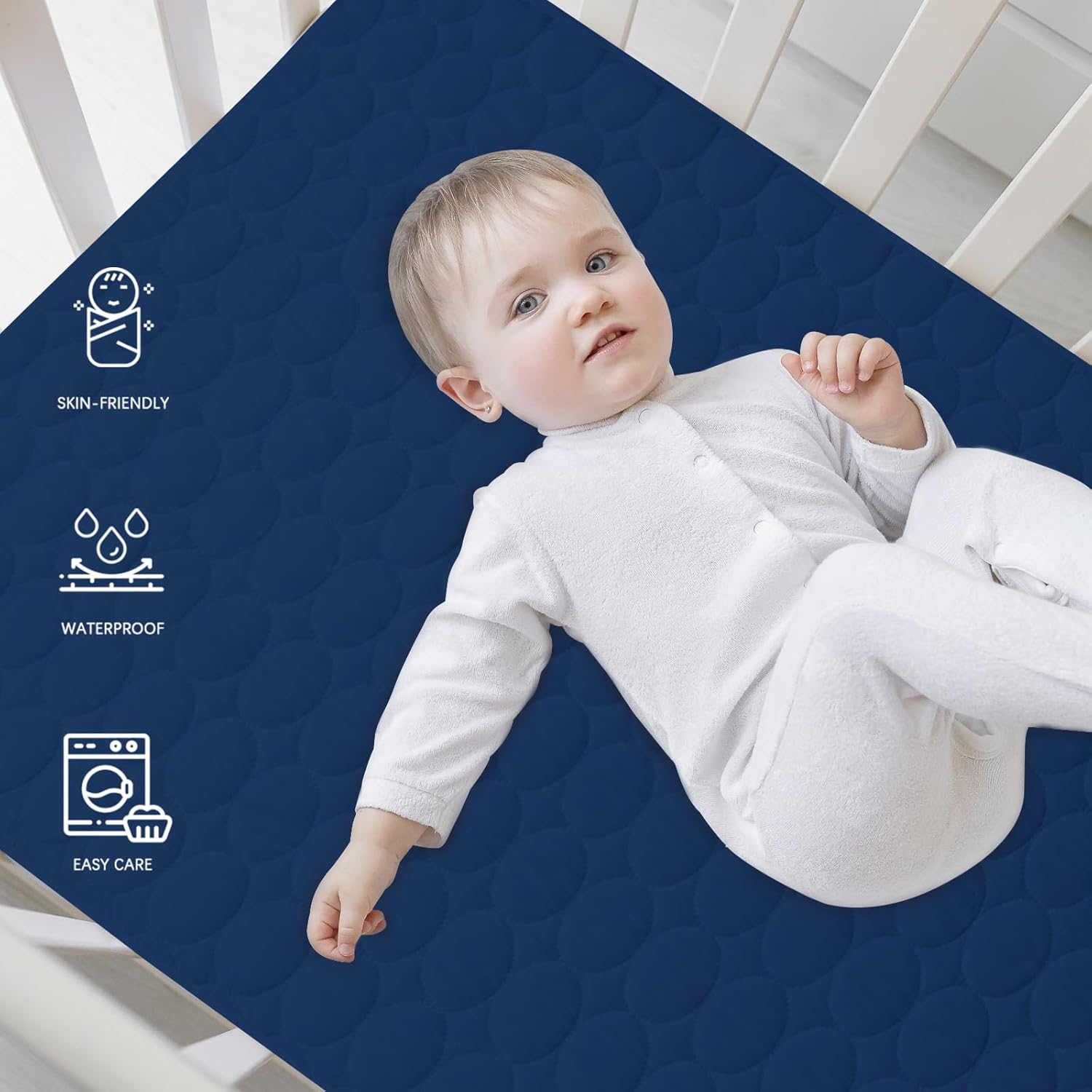 Crib Mattress Protector Waterproof, Soft Breathable Toddler - Image 3