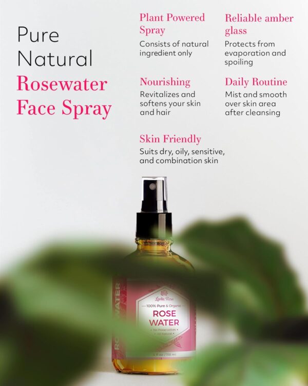 ose Water Spray for Face by Leven Rose - Pure Natural - Image 4