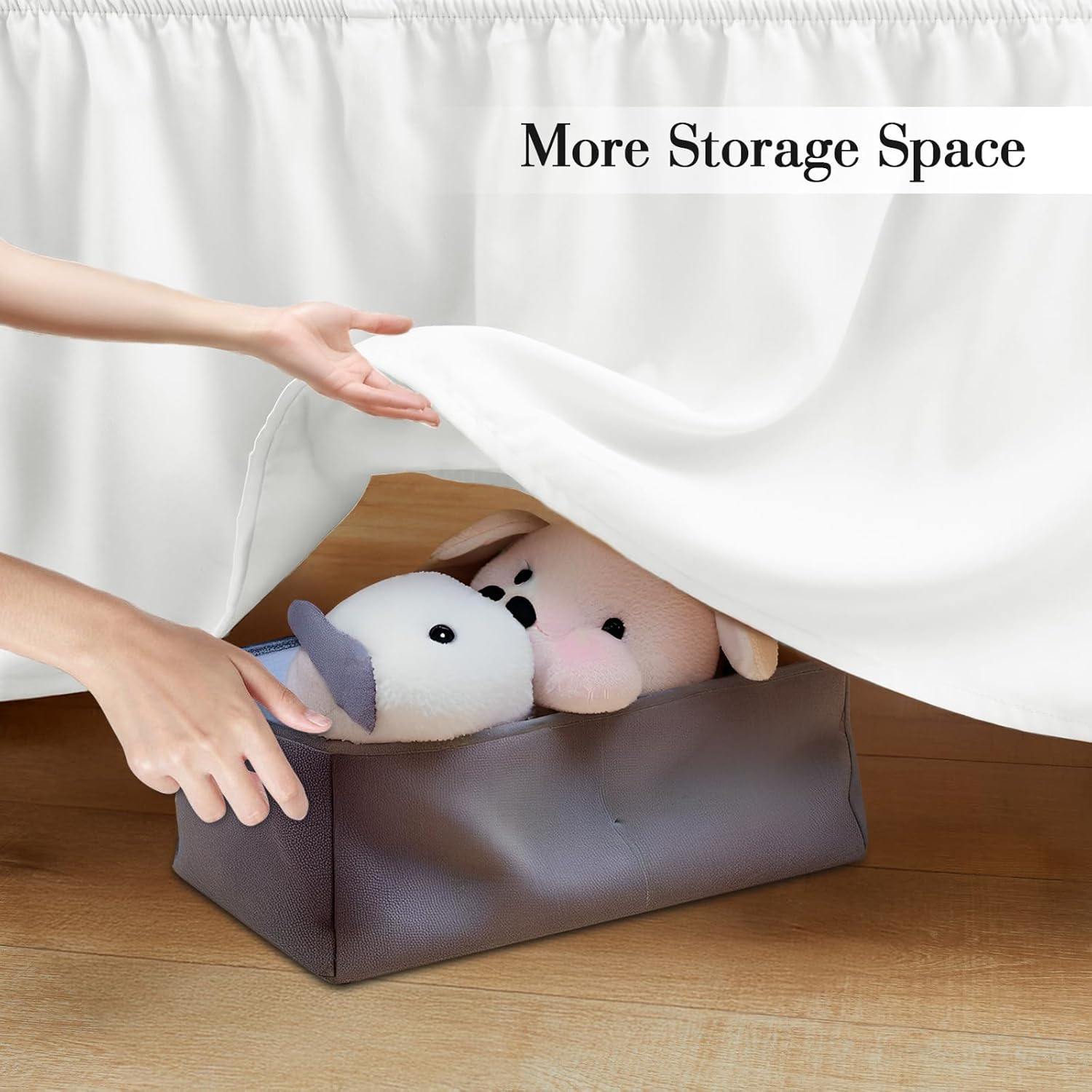 Horbaunal 2 Pack Crib Skirt & Crib Bed Sheet Set, White - Image 2