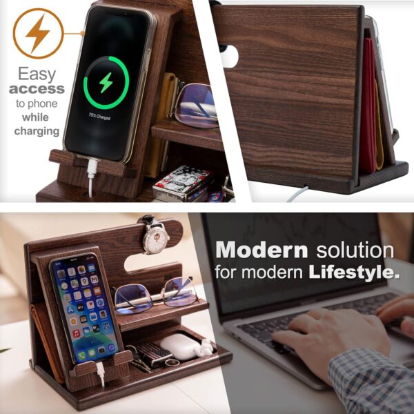 TESLYAR Wood Phone Docking Station - Image 4
