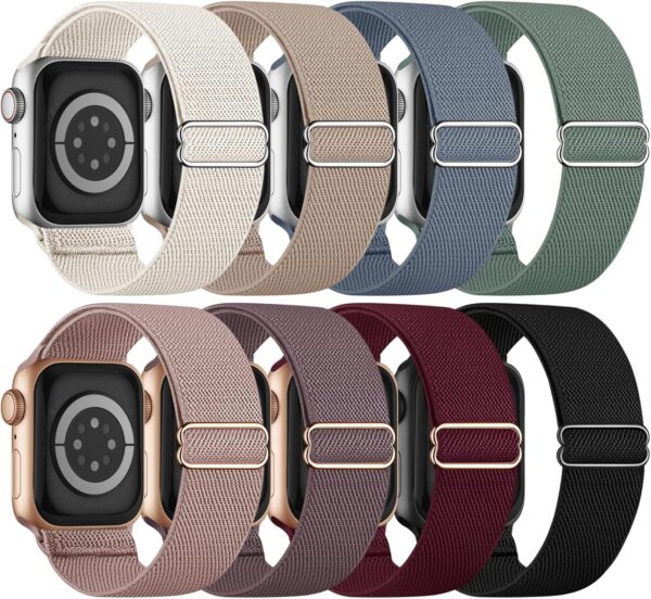 8 Pack Stretchy Solo Loop Band Compatible with Apple
