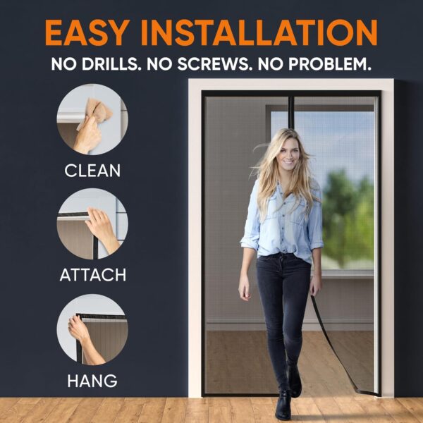 Flux Phenom Magnetic Screen Door 38"x82" – 2025 Model, - Image 5