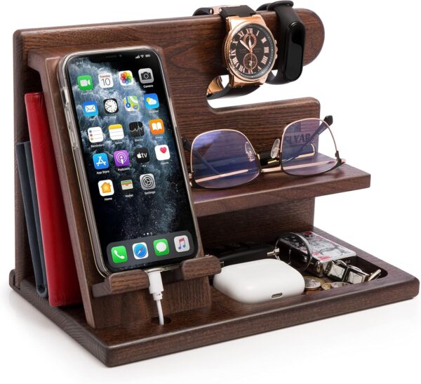 TESLYAR Wood Phone Docking Station