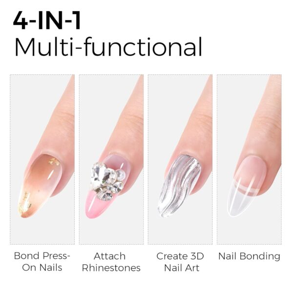 TOMICCA 4 in 1 Nail Glue for Press Ons 30g Gel Nail Glue - Image 4