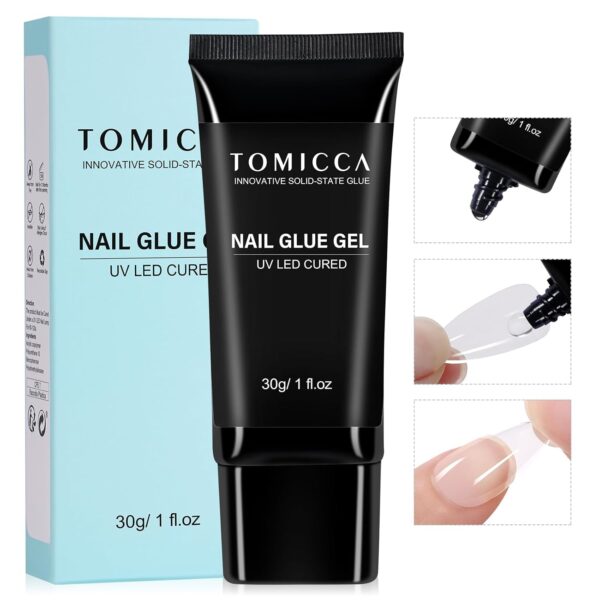 TOMICCA 4 in 1 Nail Glue for Press Ons 30g Gel Nail Glue